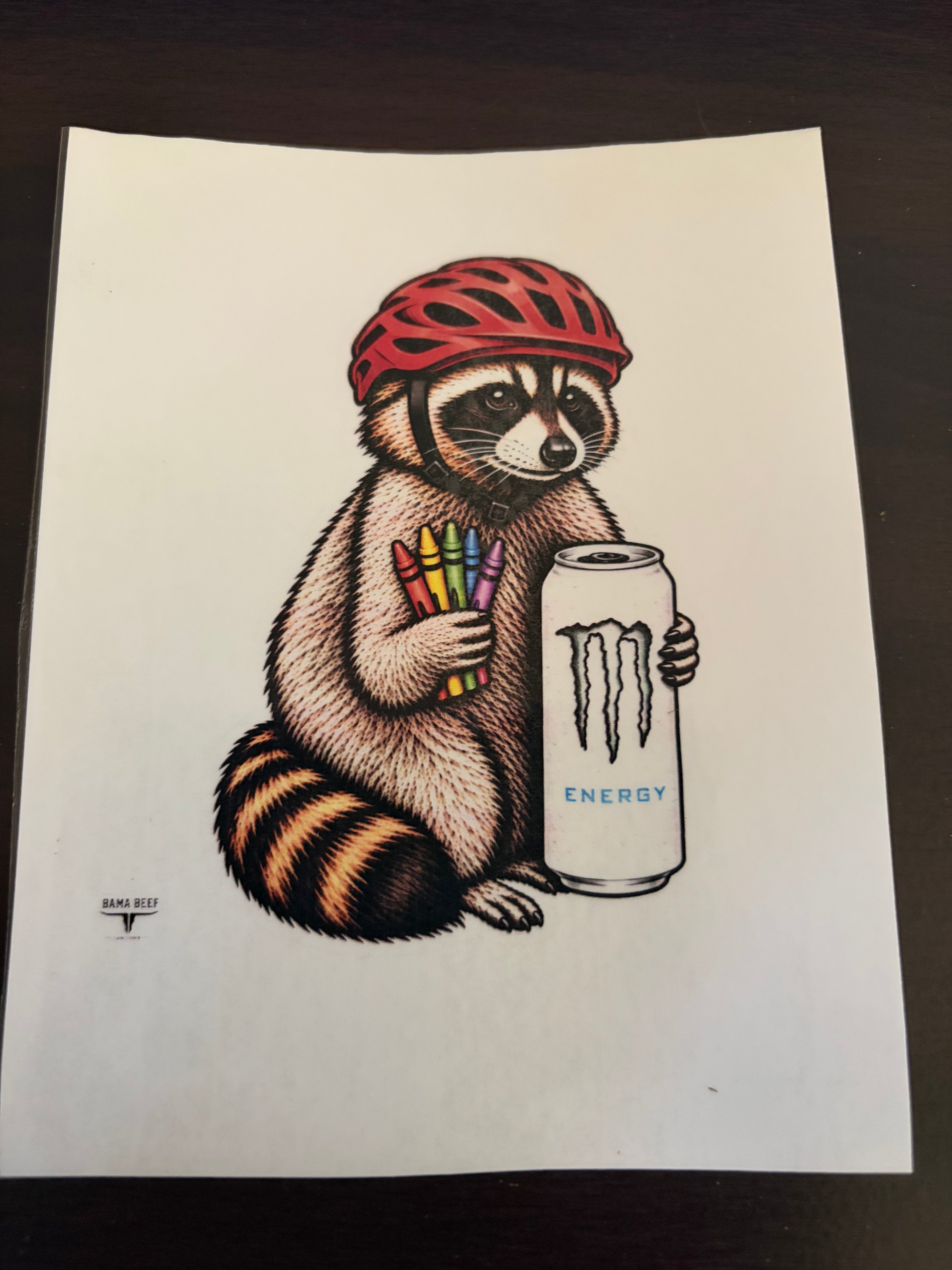4x4 raccoon sticker